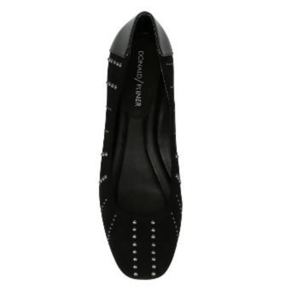 New Donald J Pliner Darren Black Studded Suede & Patent Leather Ballet Flat 8.5 - Picture 8 of 11
